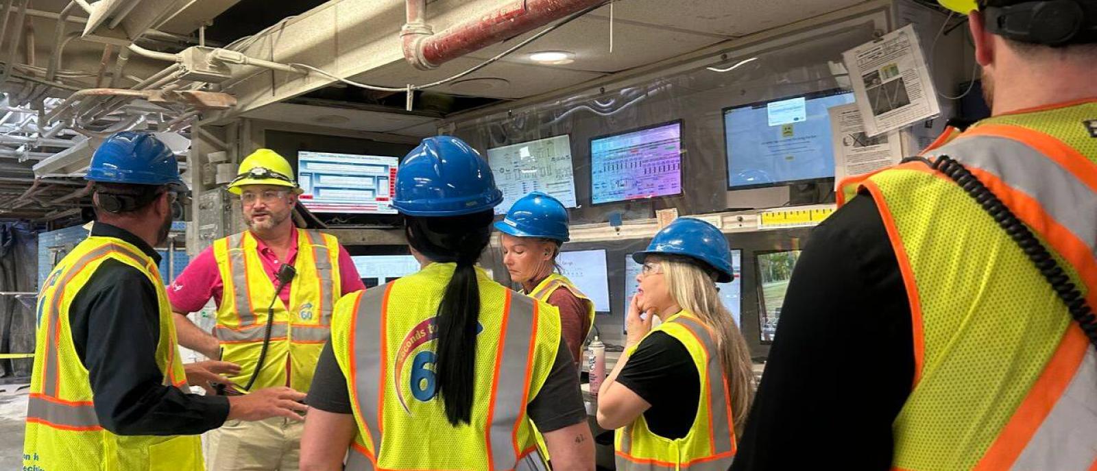 Students participating in the best workforce development program during a modern manufacturing facility tour.